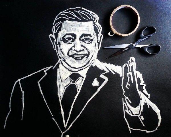 Photo SBY karya Erwin Saputra dari bahan selotip.