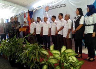 Pengurus Komisariat REI Semarang yang baru terbentuk langsung dilantik Ketua DPD REI Jateng Prijanto, Rabu (11/9).