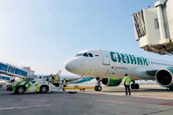 Pesawat Citilink tipe Airbus A320 siap melayani penerbangan dari Semarang ke Jeddah langsung.