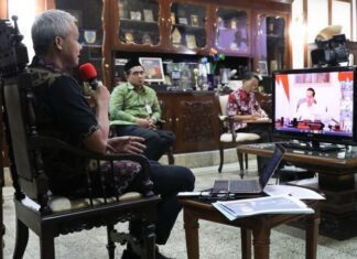 Ganjar video conference dengan Jokowi