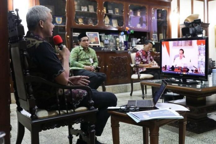 Ganjar video conference dengan Jokowi
