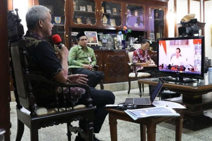 2020-03-24_Ganjar video conference dengan Jokowi Ganjar video conference dengan Jokowi