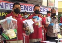 Sejumlah barang bukti narkoba