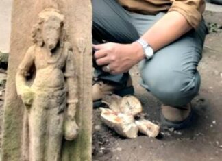 Arca Agastya yang ditemukan di Desa Sidomukti.