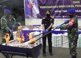 Pemusnahan rokok ilegal