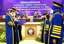 Prosesi pengukuhan guru besar Undip