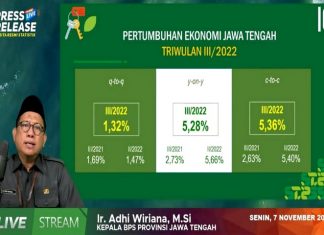 Kepala BPS Jateng Adhi Wiriana