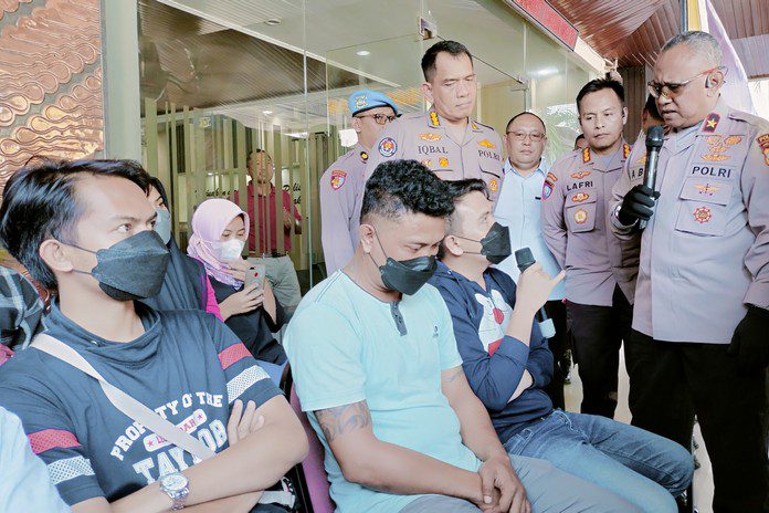 Salah satu korban di Mapolda Salah satu korban di Mapolda