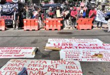 Aksi unjuk rasa menentang penambangan di Wadas