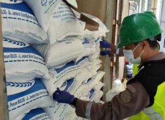 Pemeriksaan kualitas beras impor