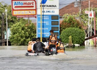 SPBU yang terendam banjir